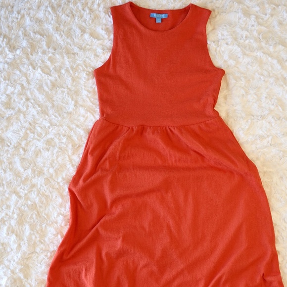 DRAPER JAMES RSVP Sleeveless Midi Dress w/pockets - XS - Orange - Picture 2 of 14